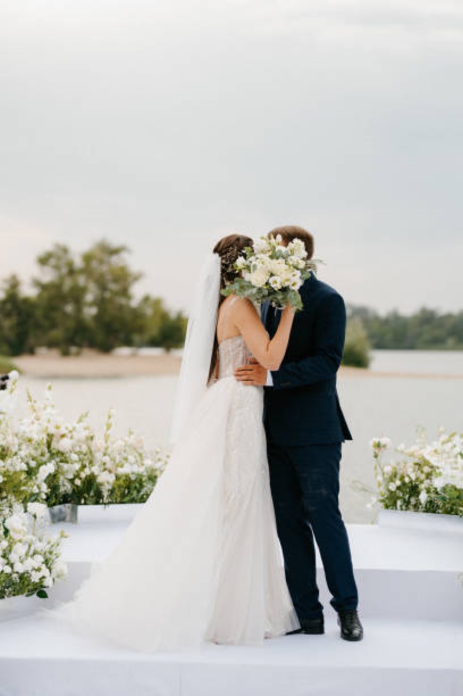 Wedding couple during their ceremony